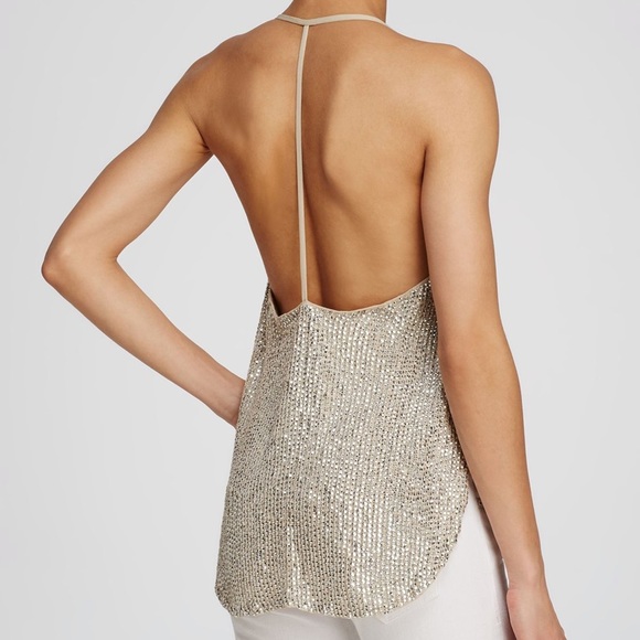 Haute Hippie sequin t-back cami, Sz. M - Picture 2 of 2